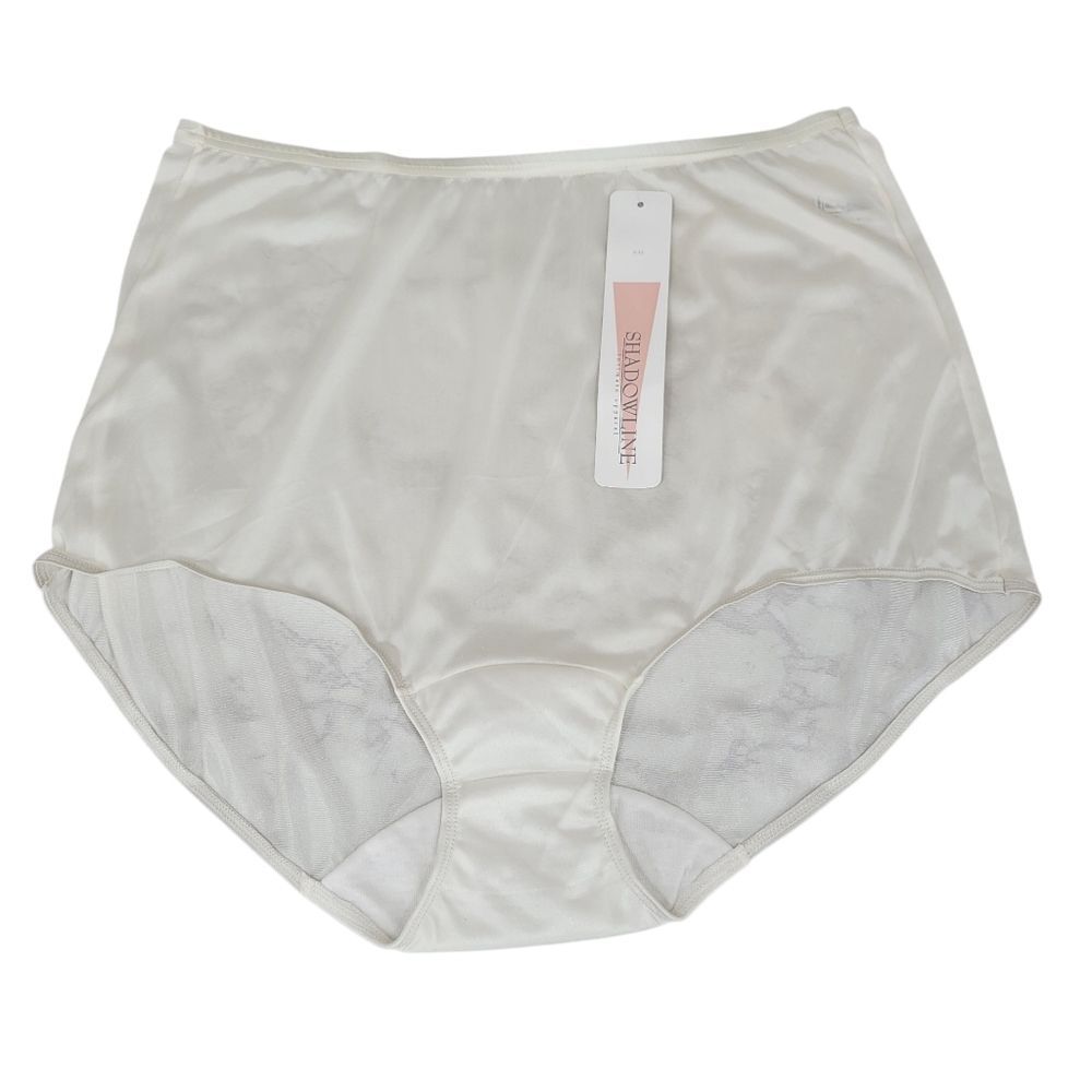 Shadowline 17032 Vintage 90s Women's Cream High Waist Full Briefs Panty